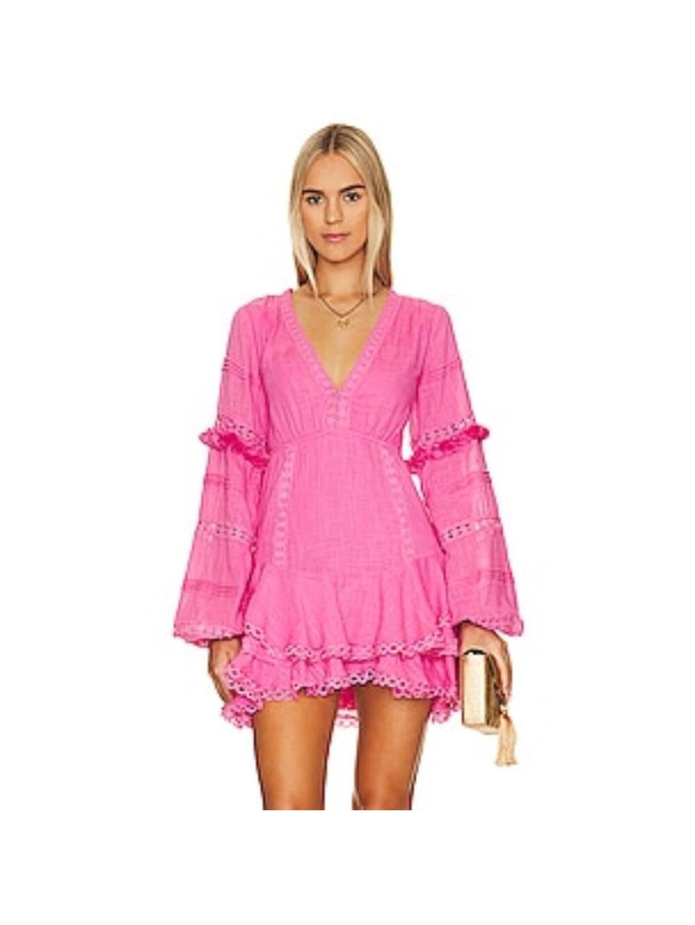 HEMANT AND NANDITA Ruby Short Dress in Pink